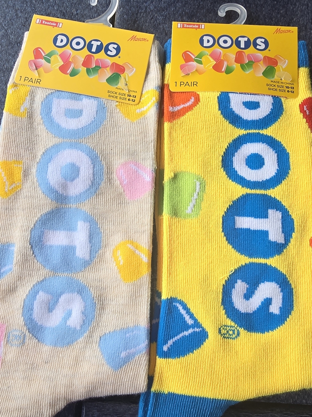 NWT Dots Candy Novelty Crew Socks 2 Pair Bundle Tootsie